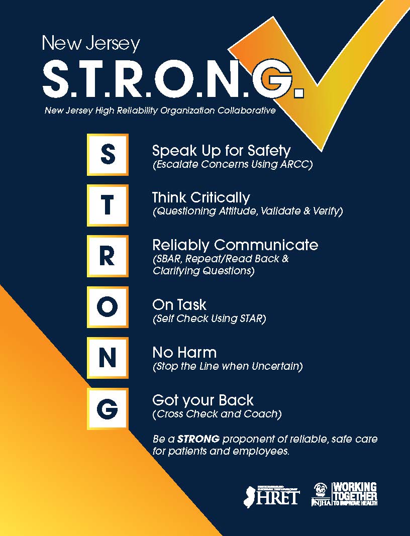 New Jersey S.T.R.O.N.G. New Jersey High Reliability Organization Collaborative poster